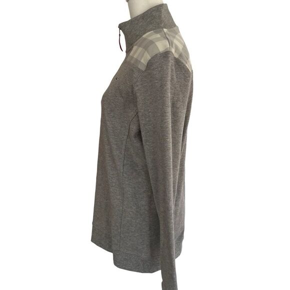 Vineyard Vines JERSEY 1/4 ZIP BUFFALO CHECK SHOULDER GRAY HEATHER size S - Picture 4 of 6
